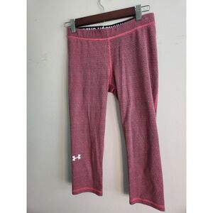 Under Armour Heat Armour Pink Striped Athletic Capri Leggings  -  XS‎ Leggings